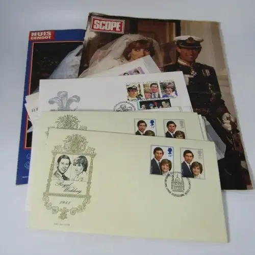 Wedding of Charles and Diana collection of First Day Covers, mint stamps and booklets
