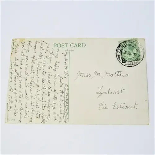 Postcard from Tendega Vryheid South Africa to Lynhurst South Africa via Vryheid South Africa 29 July