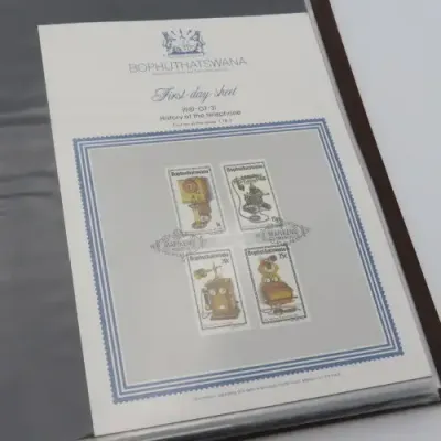 60 Page First day cover album with 46 Bophuthatswana items