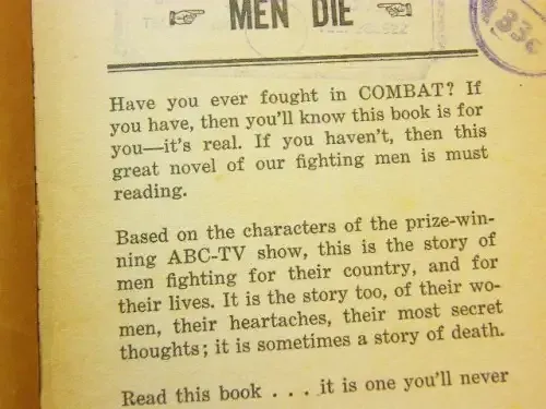 Combat men, not heroes by Harold Calin and published by Lancer Books - USA 1963