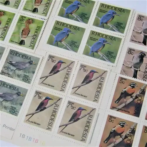 1971 Birds of Rhodesia SACC 221 - 226 control blocks of 4 - hinged