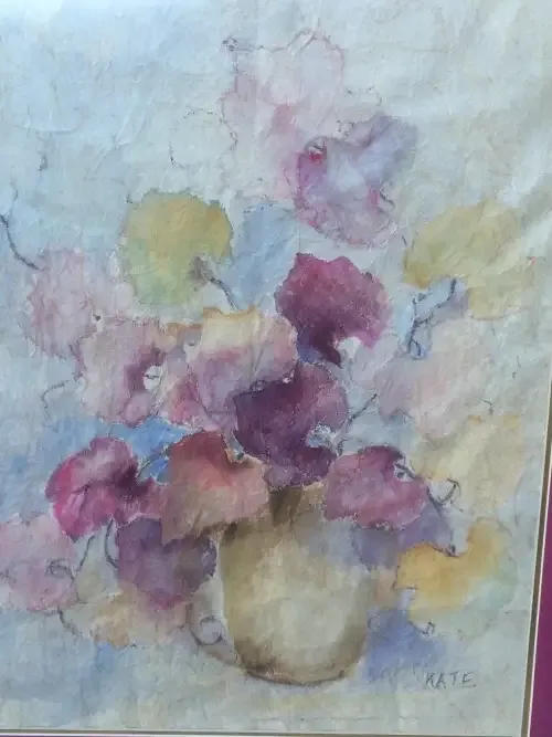 Watercolor on organic paper painting by KATE - possibly Kate Browning Word