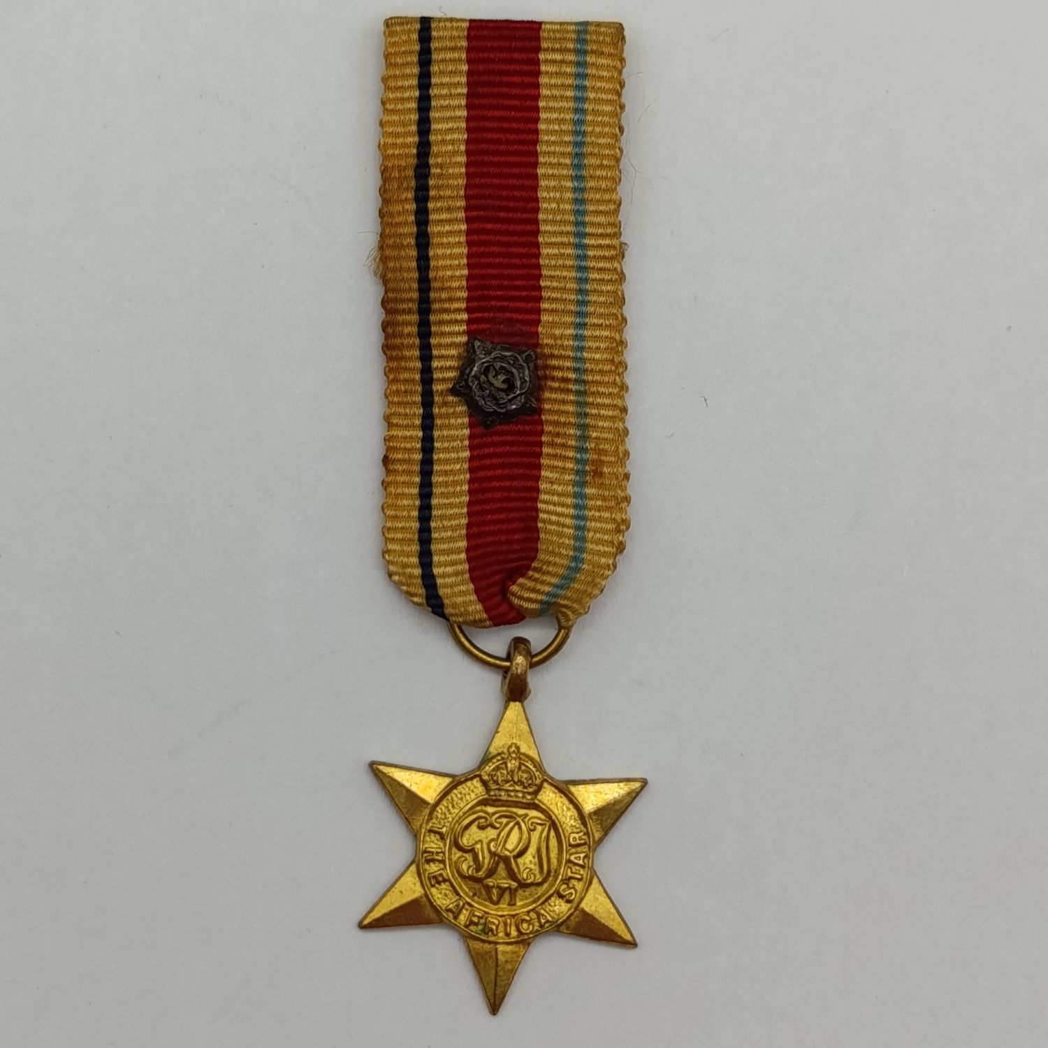 WW2 The Africa Star miniature medal with North Africa rosette