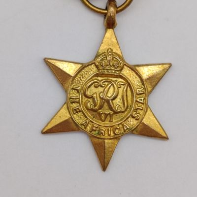 WW2 The Africa Star miniature medal with North Africa rosette