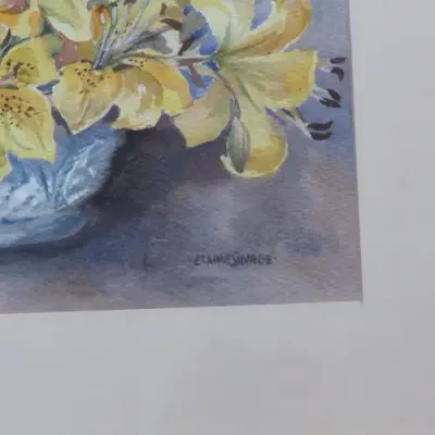 Watercolor painting - Hibiscus flowers by Elaine Savage
