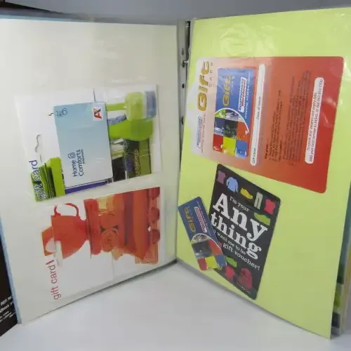 Gift Cards collection with hundreds of gift cards in folder