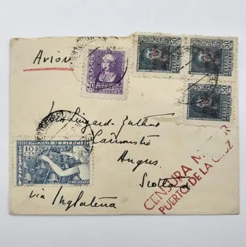 Airmail Spanish civil war cover