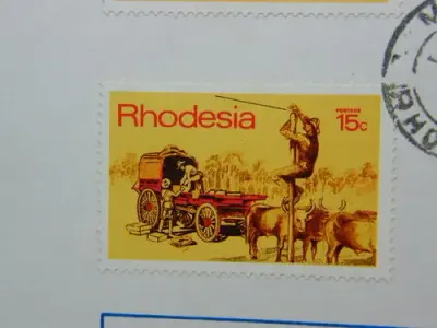 Rhodesia 1 July 1970 FDC with 4 stamps - 2 1/2c stamp with error - red dot to left of horse`s leg