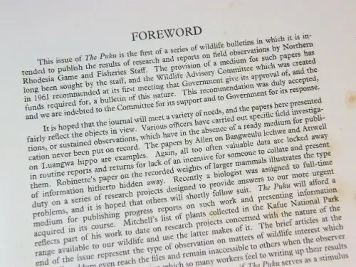 The Paku The occasional papers of the papers of the department of Game &amp; Fisheries,Northern Rhodesia