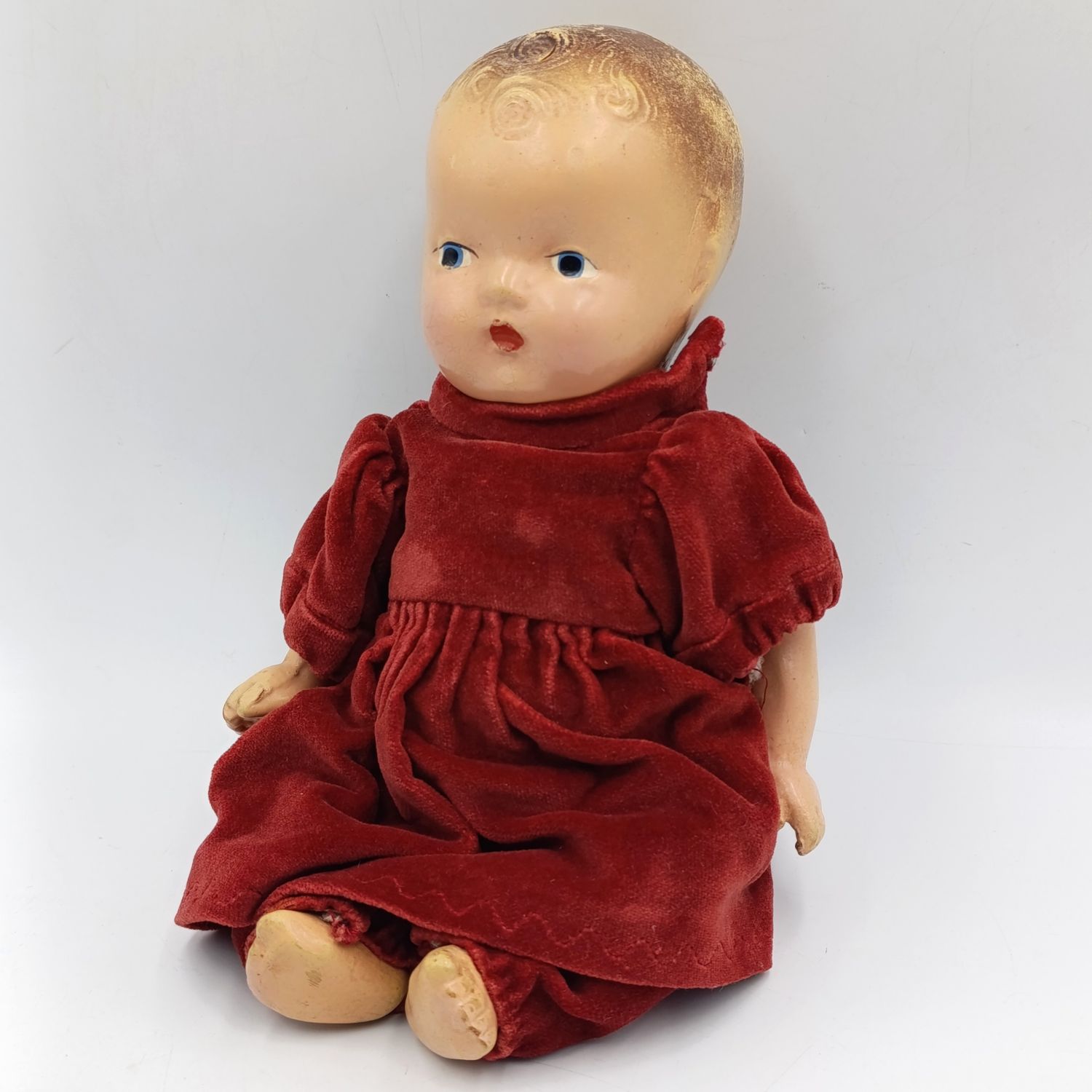 Vintage Composite Doll with hand made suit