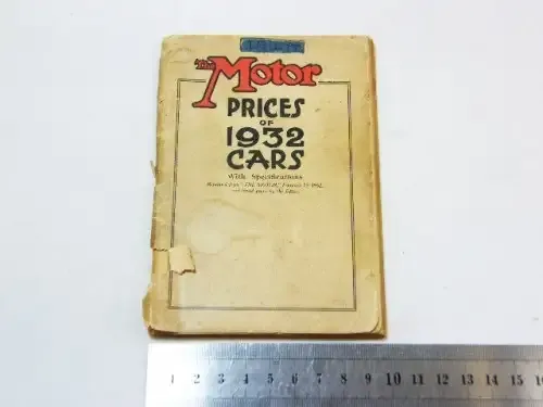 The Motor Prices of 1932 cars with specifications - as per photo