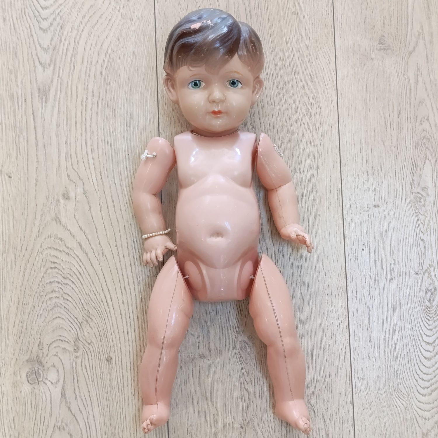 Vintage hard plastic boy doll - no clothing