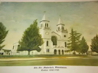 Moederkerk Bloemfontein eeufees 1848-1948 print - size 47cm x 33.5cm - as per photo