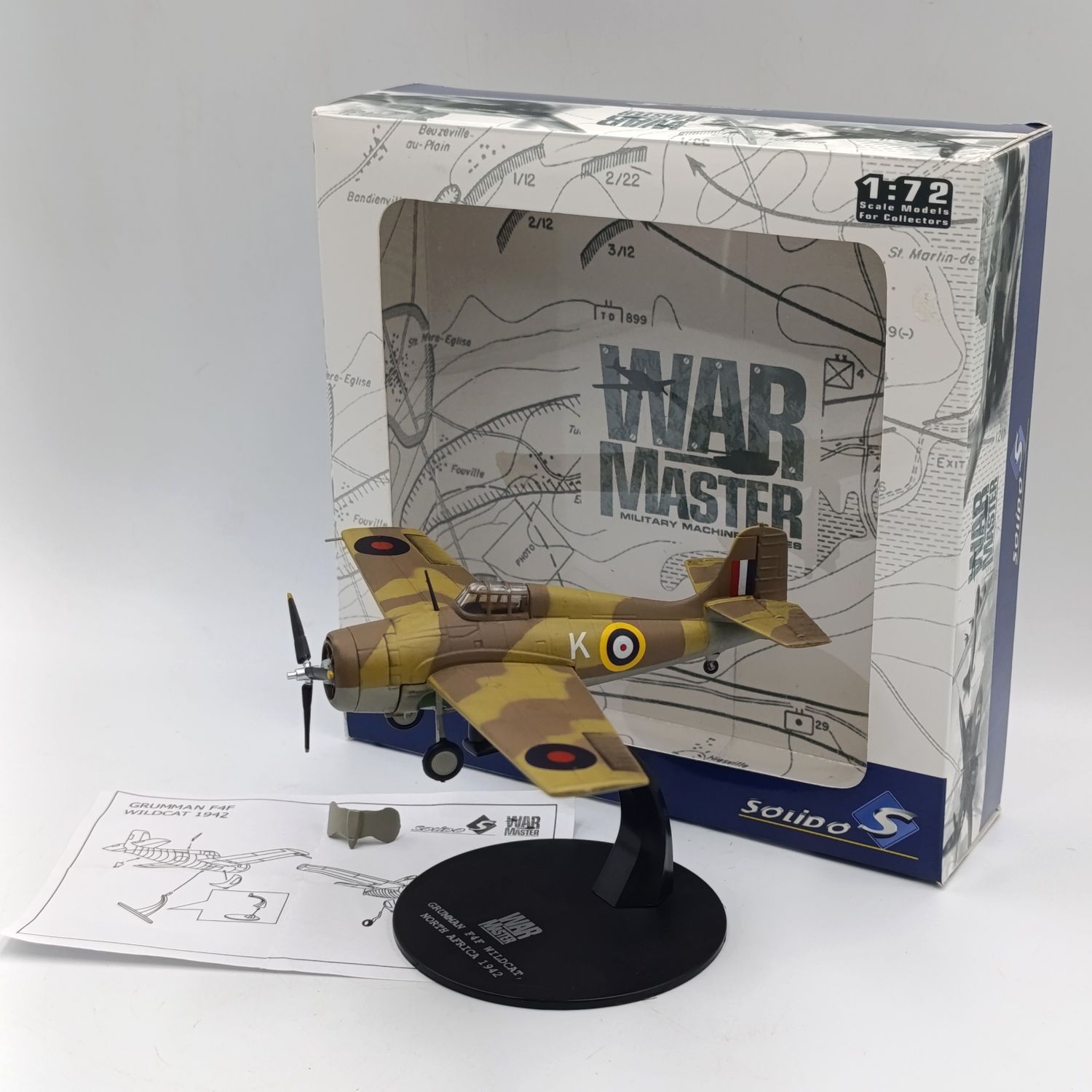 Solido War Master 1942 Grumman F4F Wildcat die-cast model plane in box - scale 1/72