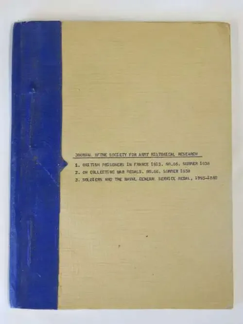 Journal of the society for army historical research - See description