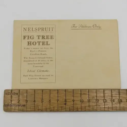 Nelspruit vintage Fig Tree Hotel picture postal card - Fold out - Excellent