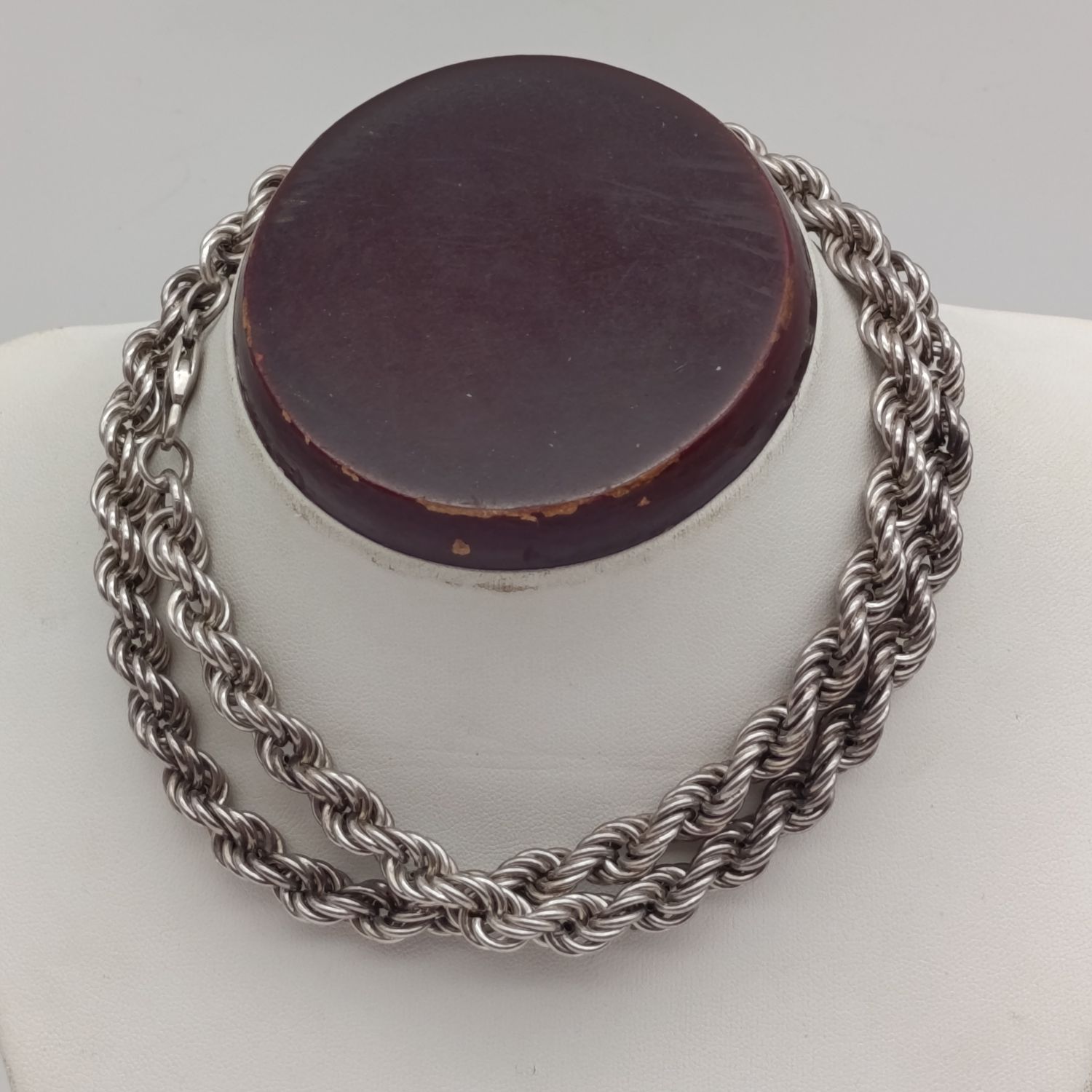 Sterling silver twisted necklace - weighs 47.6g