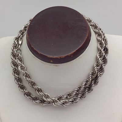 Sterling silver twisted necklace - weighs 47.6g
