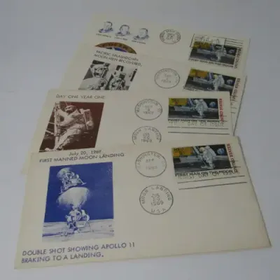 Lot of 4 Moon Landing Covers dating from 1969 to 1971