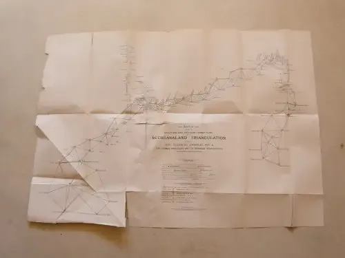 1890`s Bechuanaland Triangulation map covering Northern Cape - Eastern and Western Connections