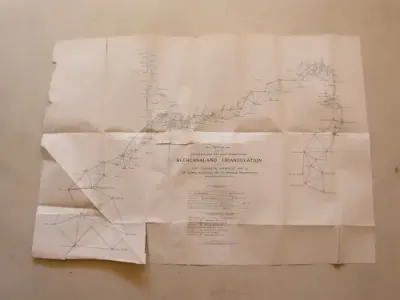 1890`s Bechuanaland Triangulation map covering Northern Cape - Eastern and Western Connections