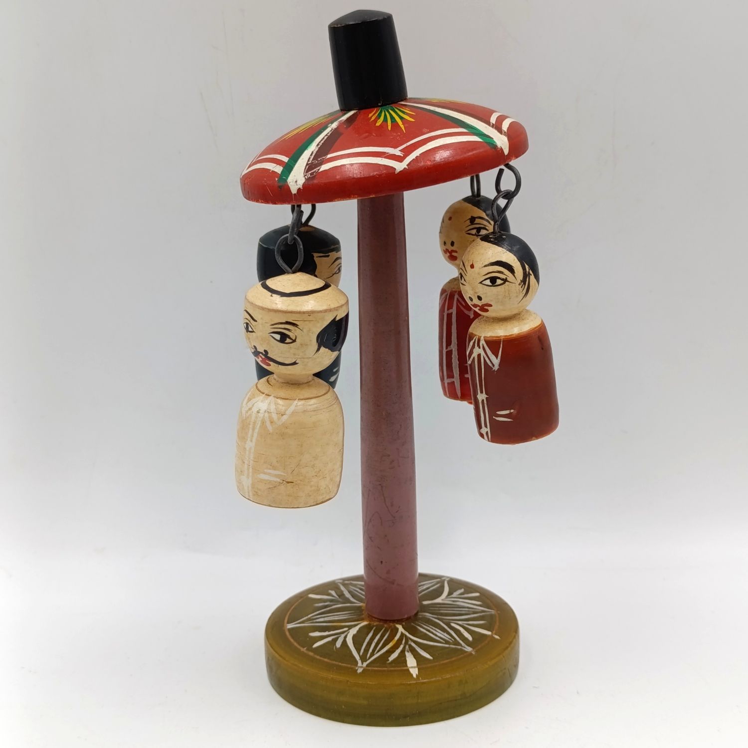 Vintage Japanese wooden spinning swing toy