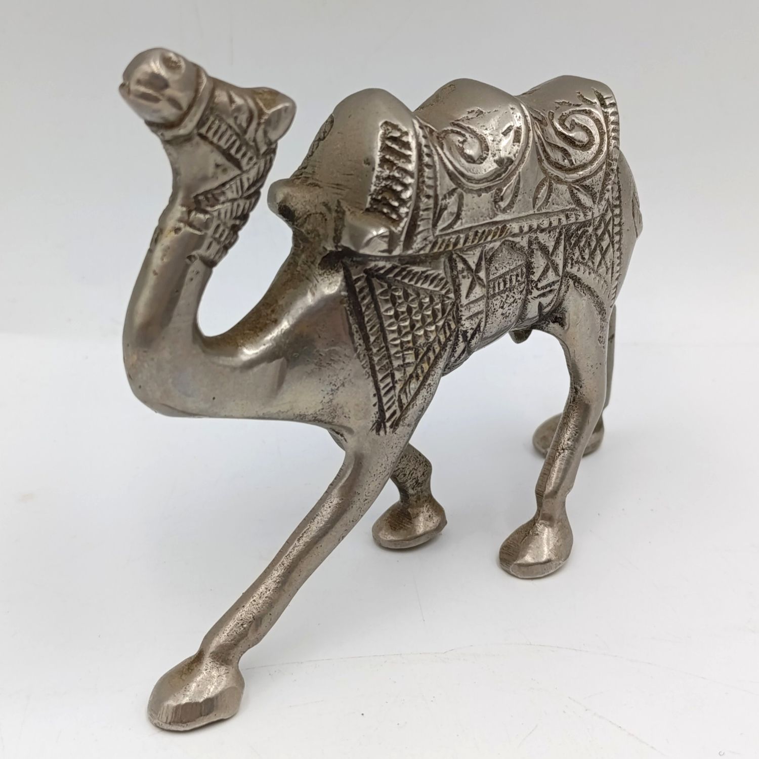 Beautiful white brass camel figurine