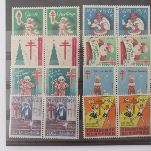 South Africa Christmas stamps - 12 Pairs - 12 Different years