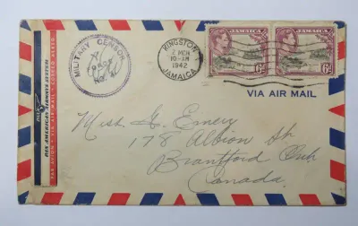 Air America Airways system tag on military censored Y Force envelope posted during WW2