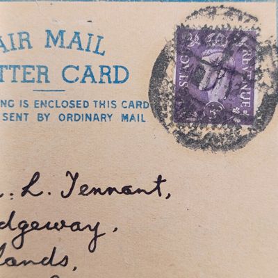 Lot of 31 WW2 period letter cards sent to miss (Staff Sgt) ML Tennant stationed in Simonstown by Trooper Robin Bell first from Training camp in Durban and later from Egypt.