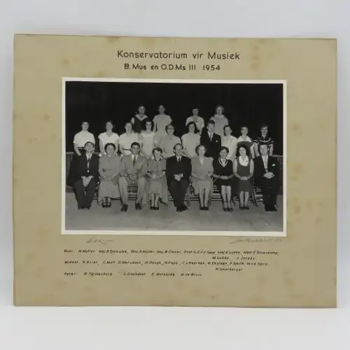 University of Stellenbosch 1954 Conservatorium for music - Photo of Lectors and Learners