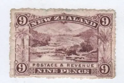 New Zealand 1898 Pictorials 9d mint - Hinged - The Pink Terraces - S.G. 306 - Original GVM