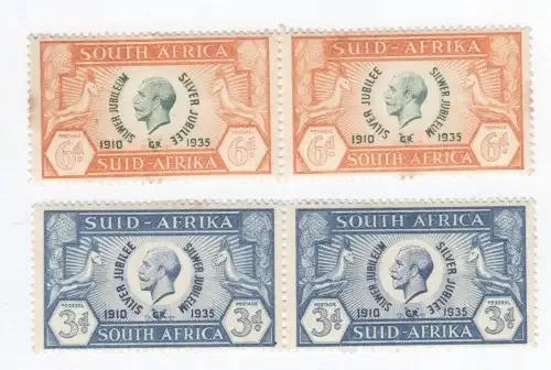 2 Pairs mint hinged SACC 66 and 67 Silver jubilee George 5