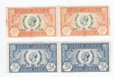 2 Pairs mint hinged SACC 66 and 67 Silver jubilee George 5
