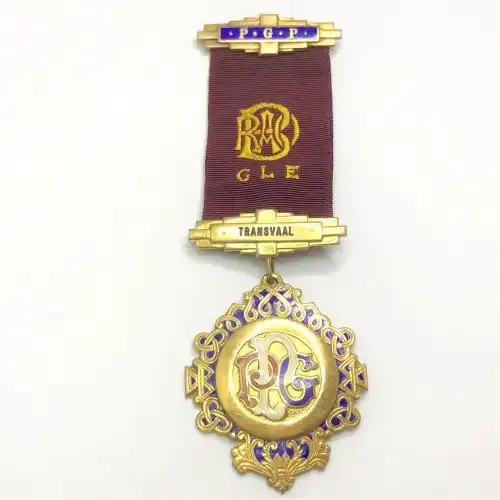RAOB medal - Transvaal awarded to Bro.R.A PRATT K.O.M. 1972 silver hallmark
