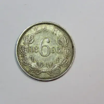 1896 ZAR Kruger 6d sixpence AU