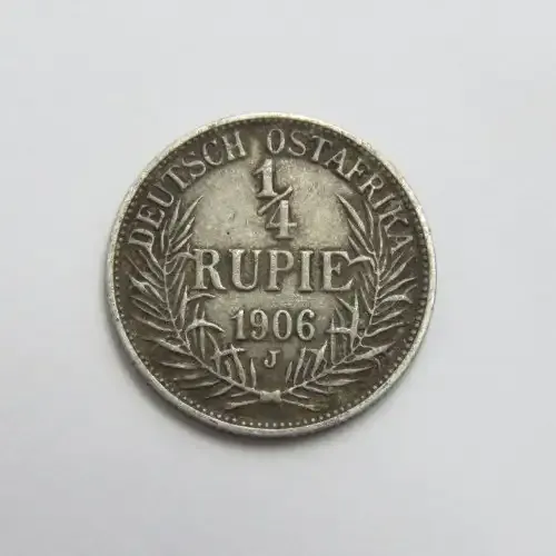 1906 J German East Africa quarter Rupie VF+ - Scarce