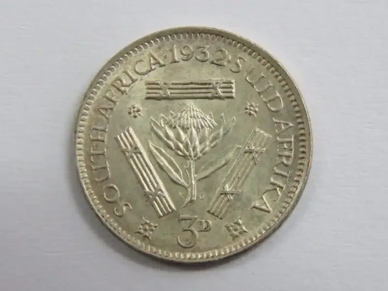 1932 SA Union 3d tickey UNC