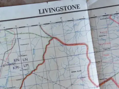 1957 Map of Livingstone - Rhodesia and Nyasaland