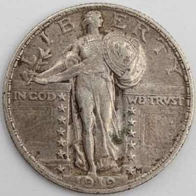 1919 USA Silver Standing Liberty quarter