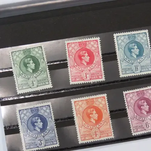 Swaziland 1938 definitive issue George 6 - Half penny to one shilling - Mint hinged