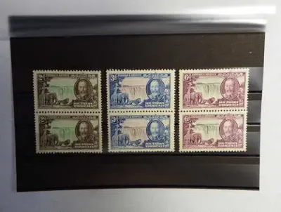 Southern Rhodesia Victoria Falls Silver Jubilee of George 5 - 1935 - SG 32, 33, 34-Mint Blocks of 2
