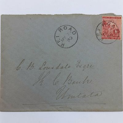 1890 Cover Kei Road to Umtata - One penny Cape of Good Hope stamp