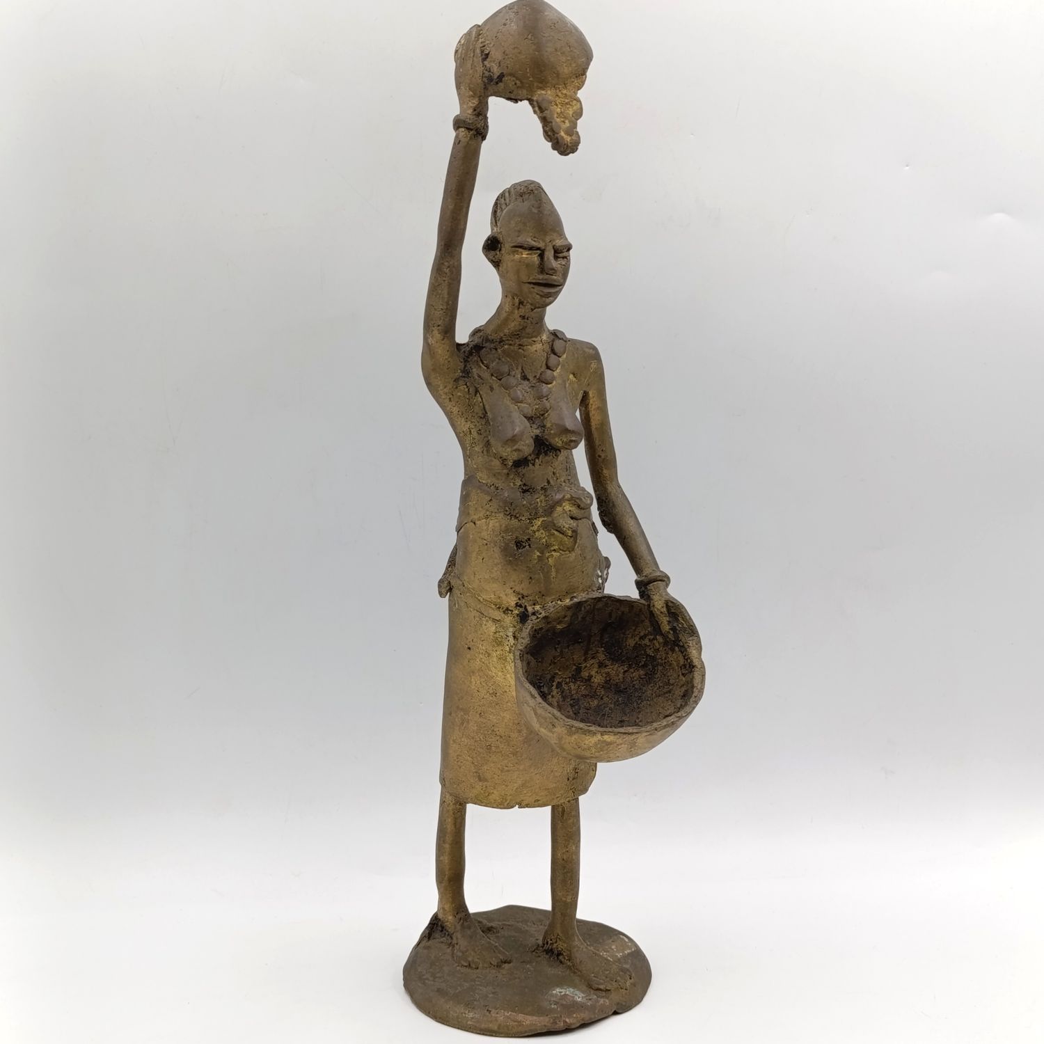 Vintage Ashanti bronze statue - Lost wax method used