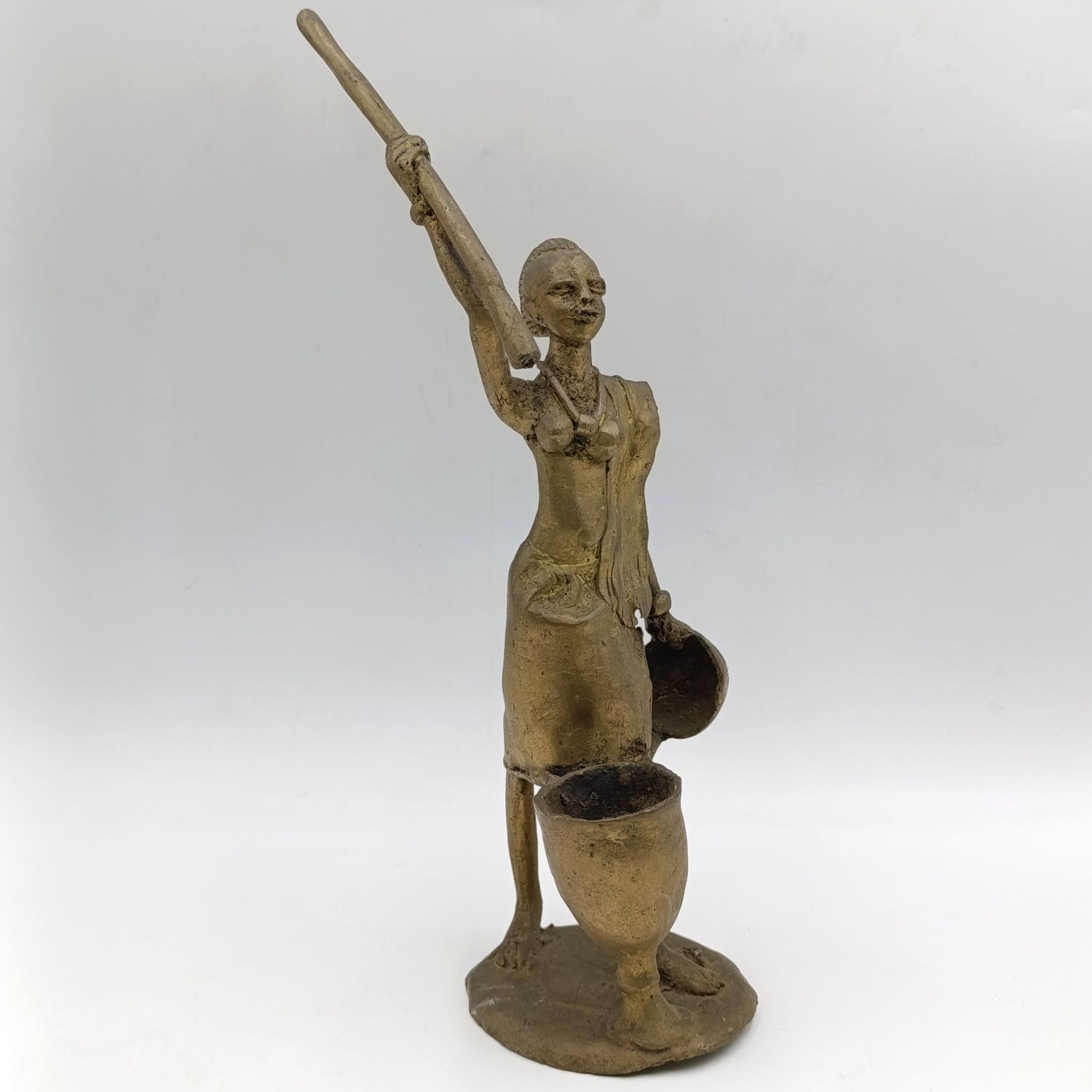 Vintage Ashanti bronze statue - Lost wax method used