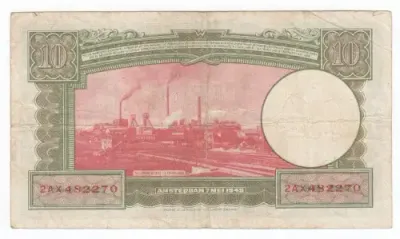 Netherlands 7 May 1945 note - 10 Gulden - `1972` variety - still in good condition