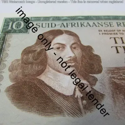 South Africa TW de Jongh 3rd issue R10 banknotes - Lot of 9 notes with consecutive numbers 1975