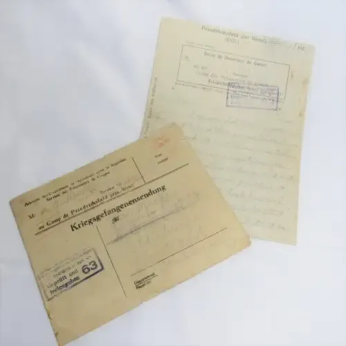 WW1 - POW letter with envelope from AG Mackay to Mrs Mackay - August 1917