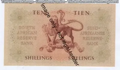 1959 MH de Kock 3rd issue 10 shilling note - AU - Unused but slight fold