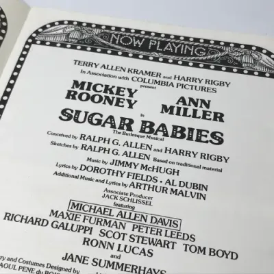 1979 Sugar Babies Musical program - The Burlescue Musical with Ann Miller and Mickey Rooney